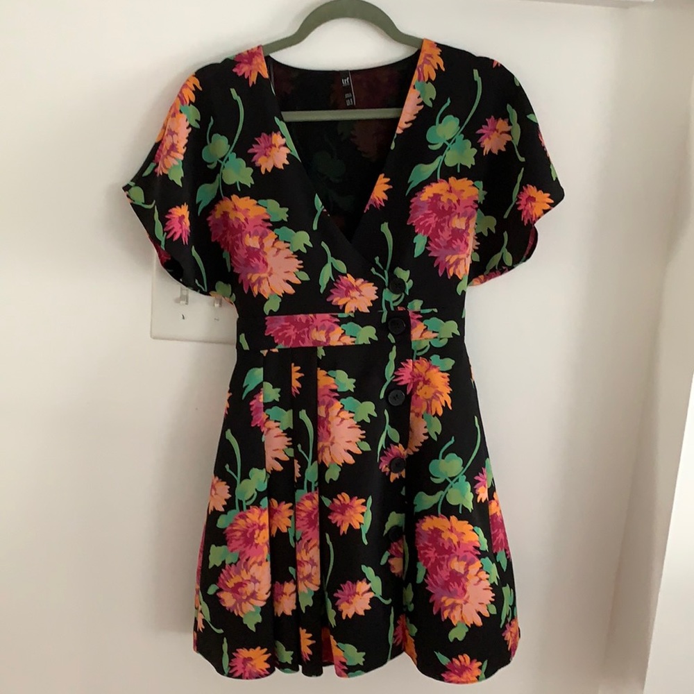 ZARA flower dress size M BLACK